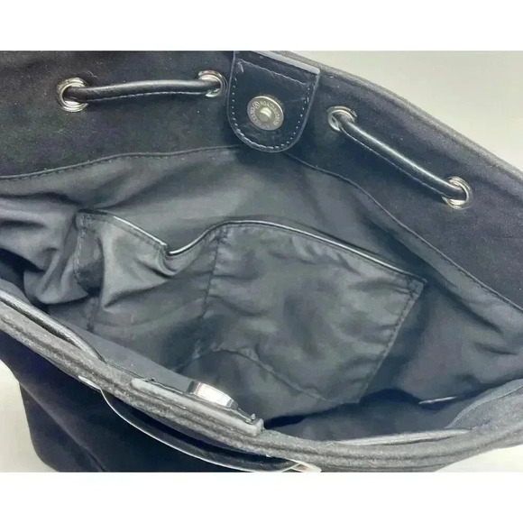 AFKOMST Bucket Bag Women’s‎ Drawstring Hobo Cosmetic Bag Black 11”H x 10”L x 5”W - Picture 3 of 6